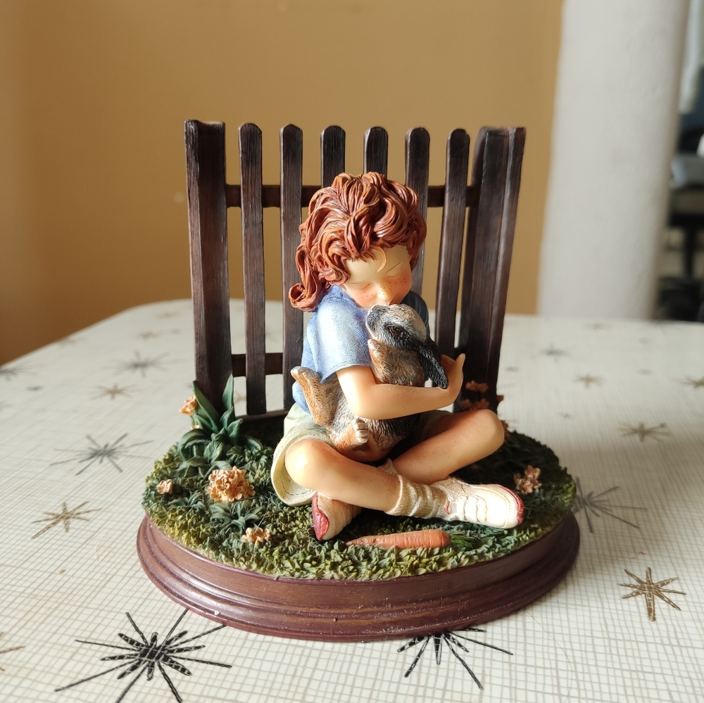 Kathy Andrews Fincher for DEMDACO Girl Rabbit Figurine